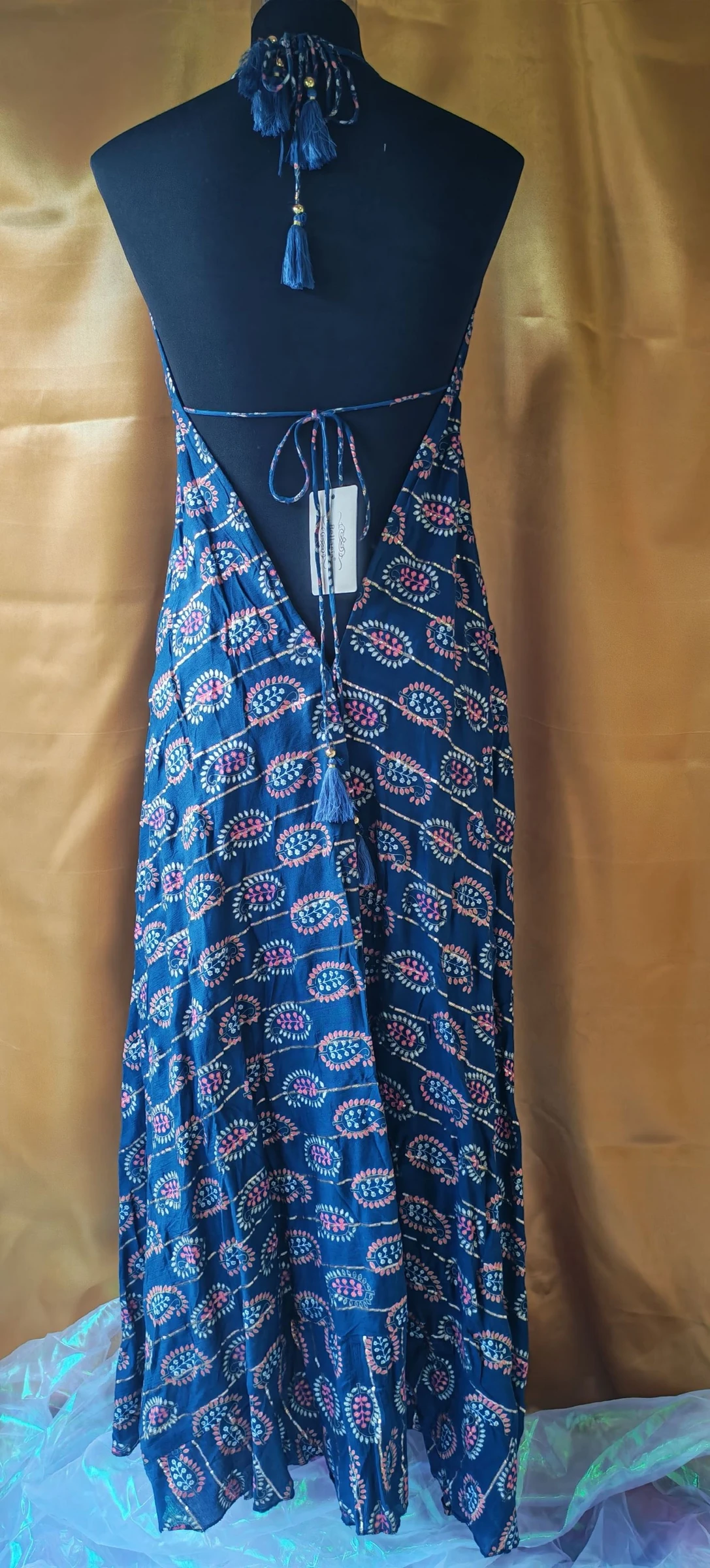 Lange blauwe bedrukte jurk – photo 3